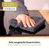 Das 6-verschließbare, saugstarke Mikrofasertuch bietet eine besonders effektive Reinigung, indem es Schmutz und Feuchtigkeit mühelos aufnimmt und gleichzeitig schnell trocknet.