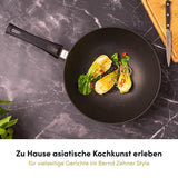 Asiatische Kochkunst für zuhause – mit der Bernd Zehner Wokpfanne gelingt authentisches Wok-Feeling direkt auf dem heimischen Herd.