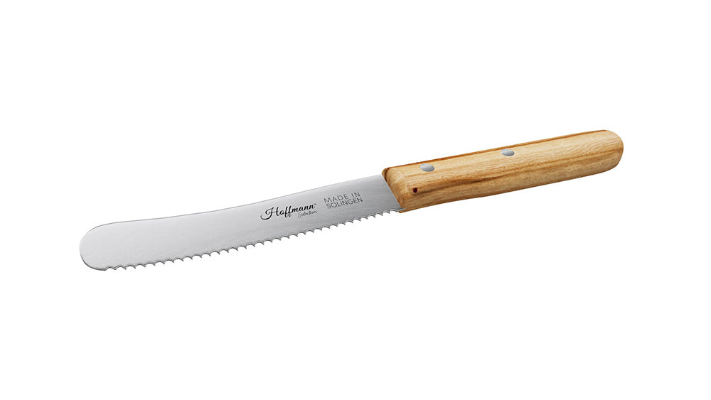 Das Buckelsmesser mit Buchenholzgriff punktet mit klassischen Qualitätsmerkmalen wie robustem Holz, ergonomischer Form und langlebiger Klinge.