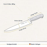 Chefmesser 21 cm, handgeschmiedet in Solingen