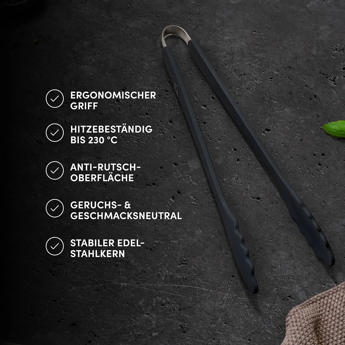Küchenzange mit robustem Edelstahlkern