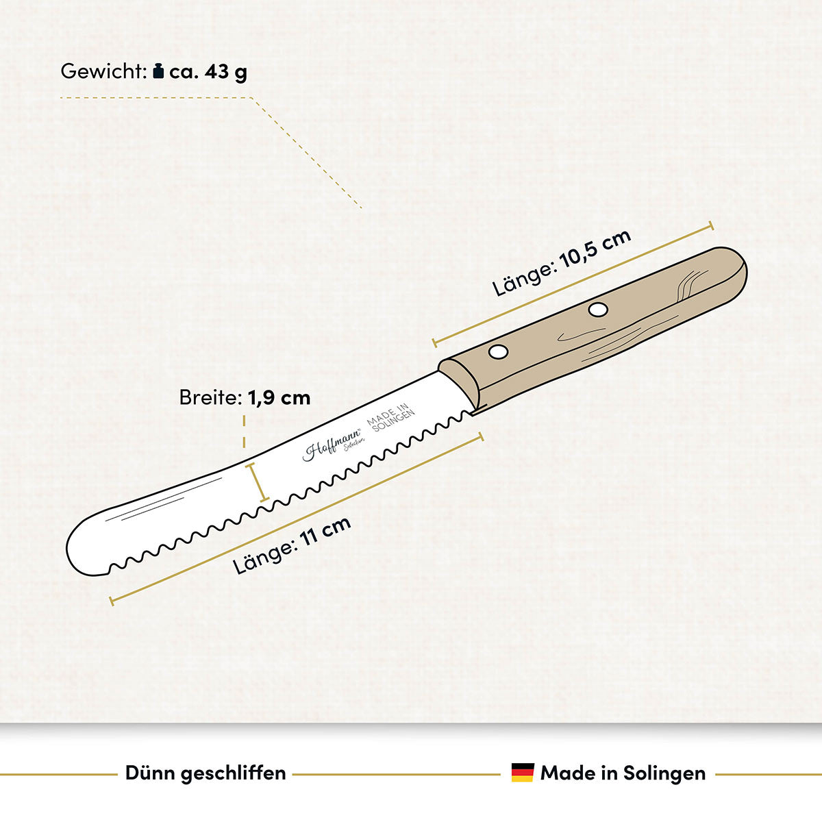 Ein hochwertiges Buckelsmesser mit Buchenholzgriff vereint traditionelle Handwerkskunst mit zuverlässiger Schärfe für den täglichen Gebrauch.