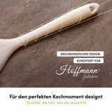 Der Kochlöffel im Hoffmann Design überzeugt durch seine ergonomische Form, hochwertige Verarbeitung und optimale Funktionalität für den täglichen Einsatz in der Küche.