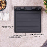 Die Löffelablage bietet beim Kochen zahlreiche Vorteile: Sie hält die Arbeitsfläche sauber, verhindert Verschmutzungen und sorgt dafür, dass Kochlöffel und andere Utensilien jederzeit griffbereit bleiben.