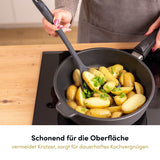 Die Pfannenschaufel ist besonders schonend zur Oberfläche und eignet sich optimal für die Verwendung auf antihaftbeschichteten Pfannen.