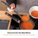 Die Schöpfkelle ist besonders schonend zur Oberfläche und somit ideal für antihaftbeschichtetes Kochgeschirr geeignet.