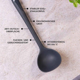 Beim Braten bietet die Schöpfkelle entscheidende Vorteile – sie eignet sich ideal zum Abschöpfen von Bratfett, Umrühren von Saucen und portionsgenauen Servieren direkt aus der Pfanne.