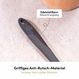Der XXL-Pfannenwender ist robust verarbeitet und liegt dank seines griffigen Designs sicher in der Hand – perfekt für den täglichen Einsatz in der Küche.