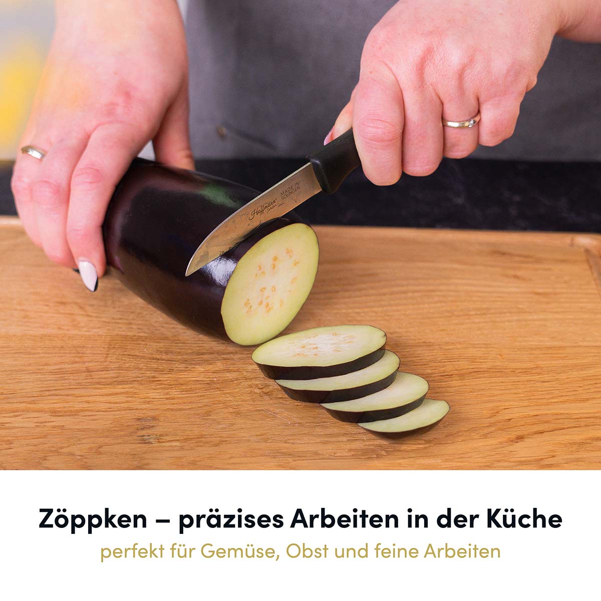 Das Zöppken ermöglicht durch seine handliche Form und scharfe Klinge ein besonders präzises Arbeiten bei kleinen Schneidaufgaben.