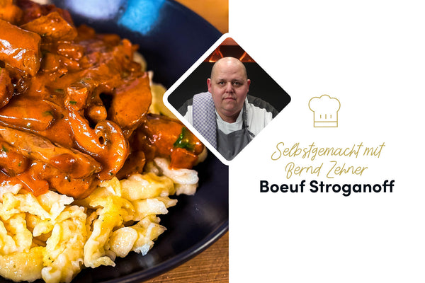 Boeuf Stroganoff: Zarte Rindfleischstreifen in cremiger Sauce