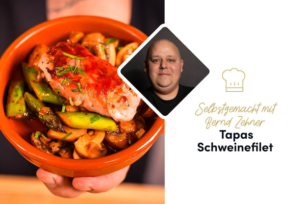 Köstliche Tapas: Schweinefilet im Serrano-Schinkenmantel mit frischem Gemüse