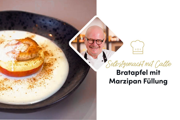 Der perfekte Wintergenuss: Saftiger Bratapfel mit Marzipanfüllung und cremiger Vanillesoße