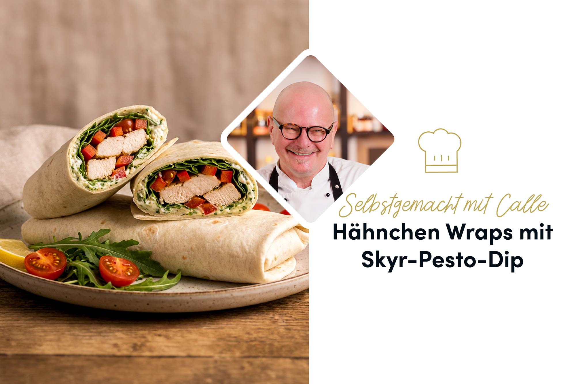 Hähnchen Wrap Rezept mit Honig-Senf-Skyr-Soße: Proteinreich, frisch un ...