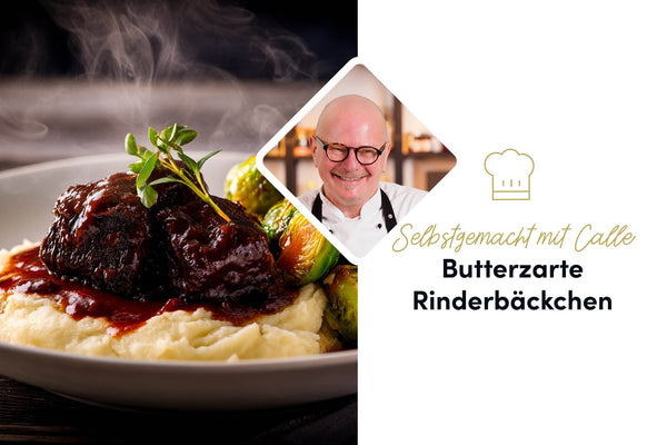 Rinderbäckchen Rezept: Zart geschmort in Rotweinsauce mit Portwein, Espresso und Wurzelgemüse