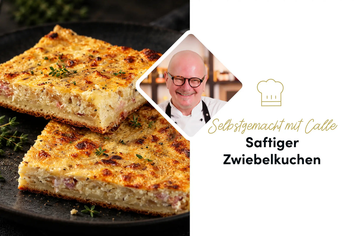 Saftiger Zwiebelkuchen vom Blech: Das beste Rezept mit Speck & Hefeteig
