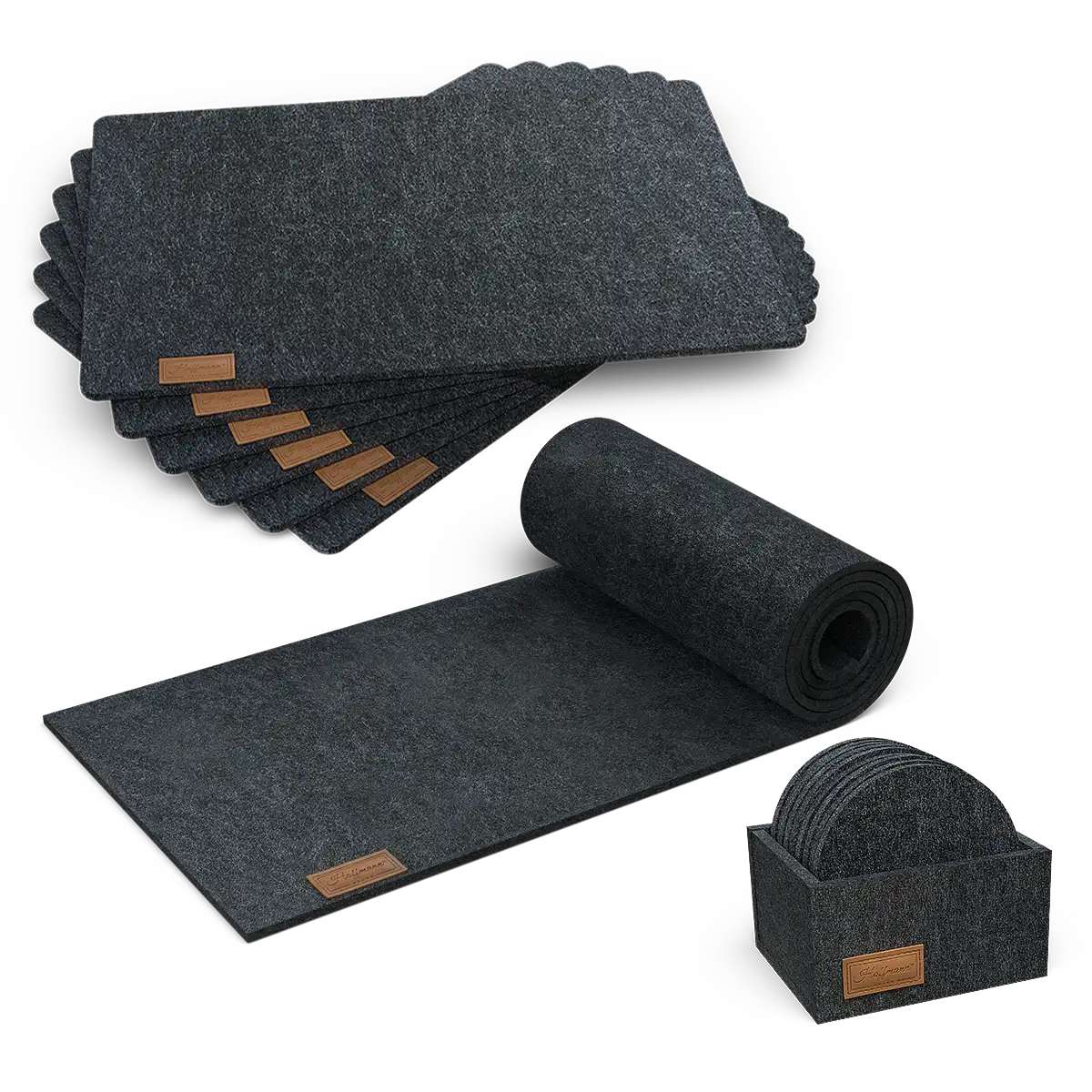 17-teilige Tischdeko: Tischläufer 100x30 cm I Platzsets I Untersetzer