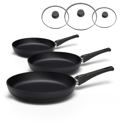Bratpfannen Set | STONIQ | 20+24+28 cm | PFAS-Frei