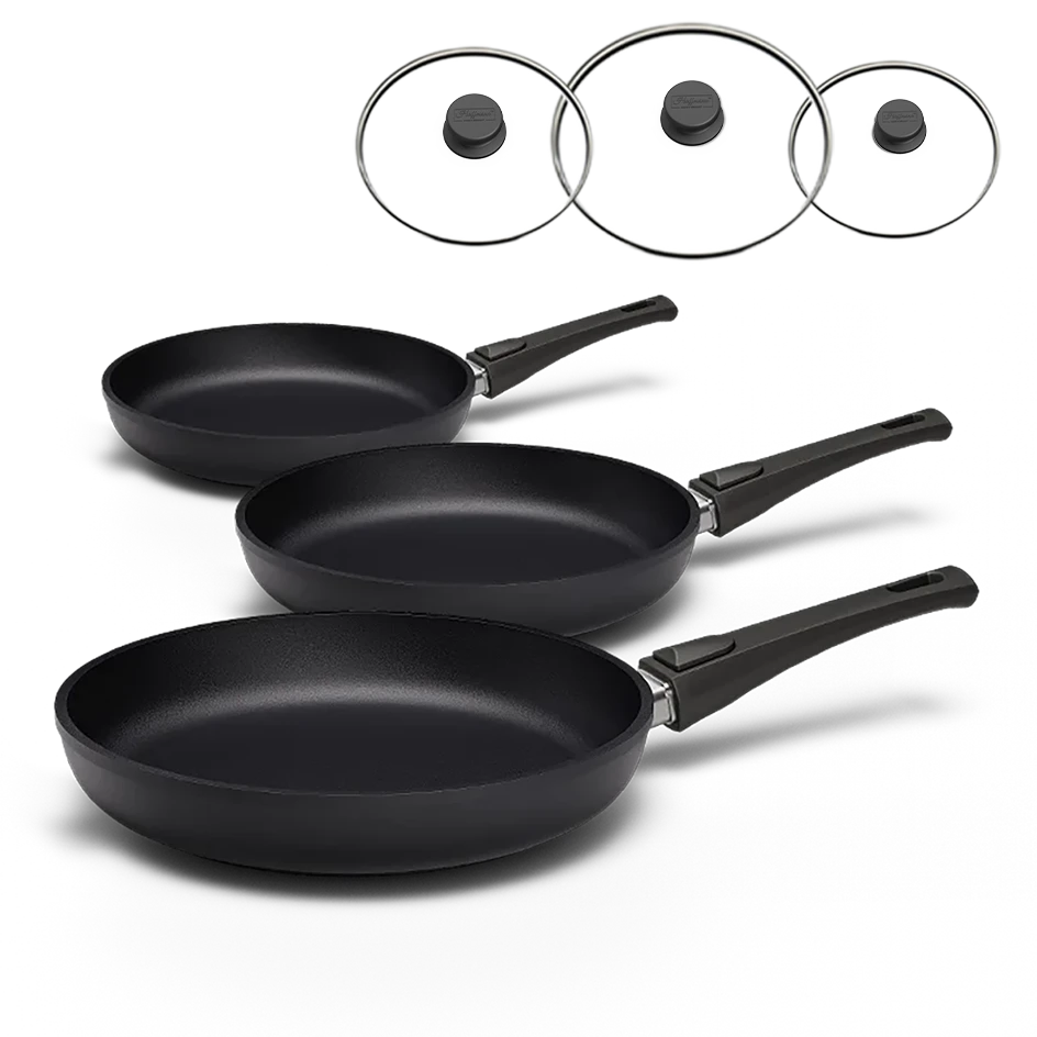 Bratpfannen Set | STONIQ | 20+24+28 cm | PFAS-Frei