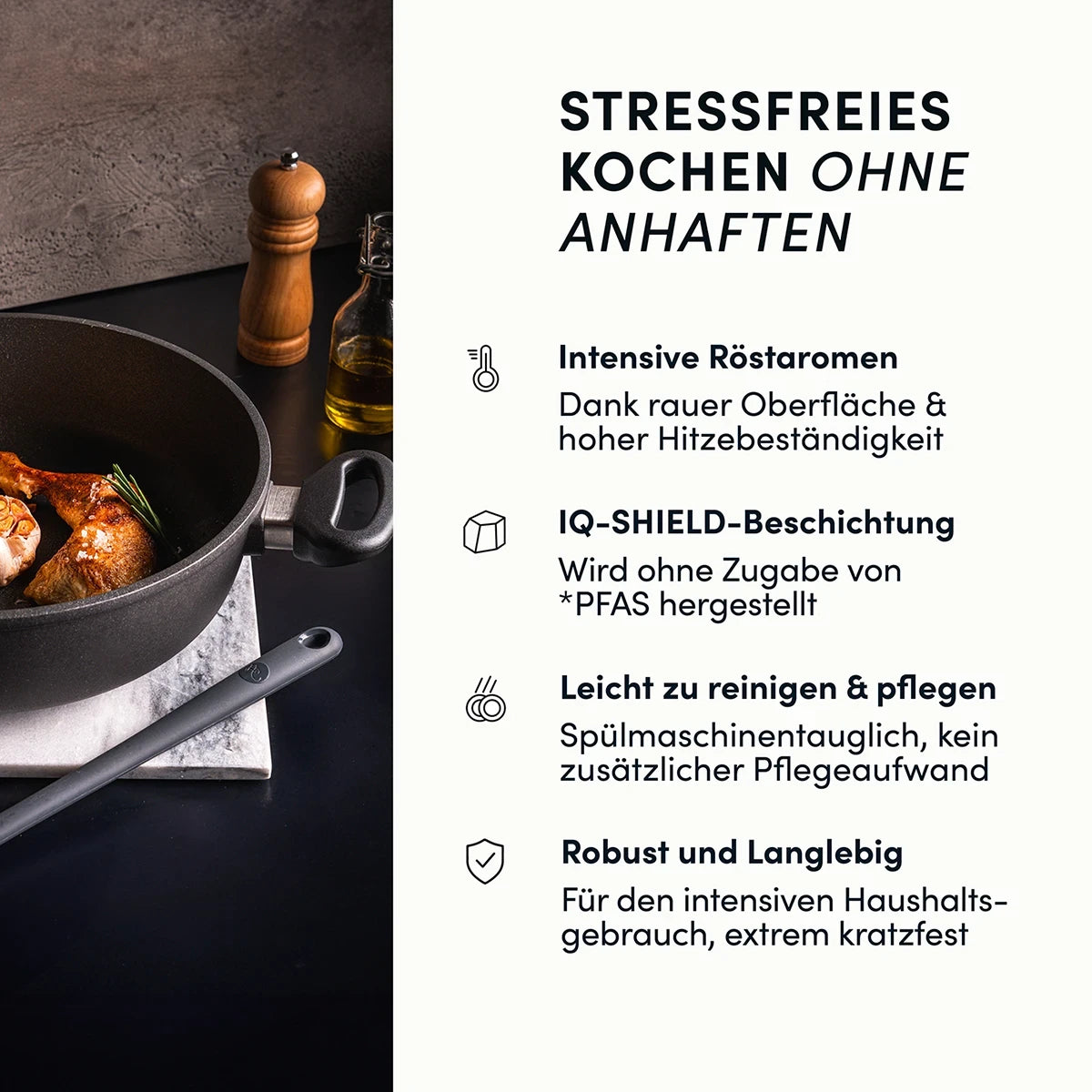 Schmorpfanne & Bräter | STONIQ | 32 cm PFAS-Frei