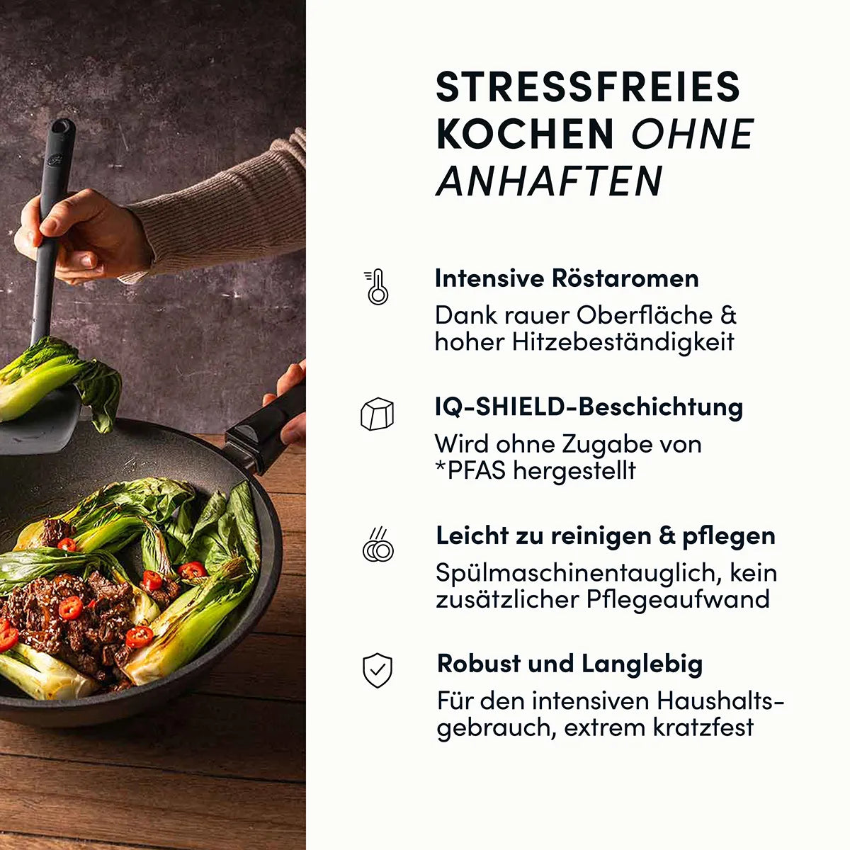 Wokpfanne Ø 32 cm | STONIQ | PFAS-FREI