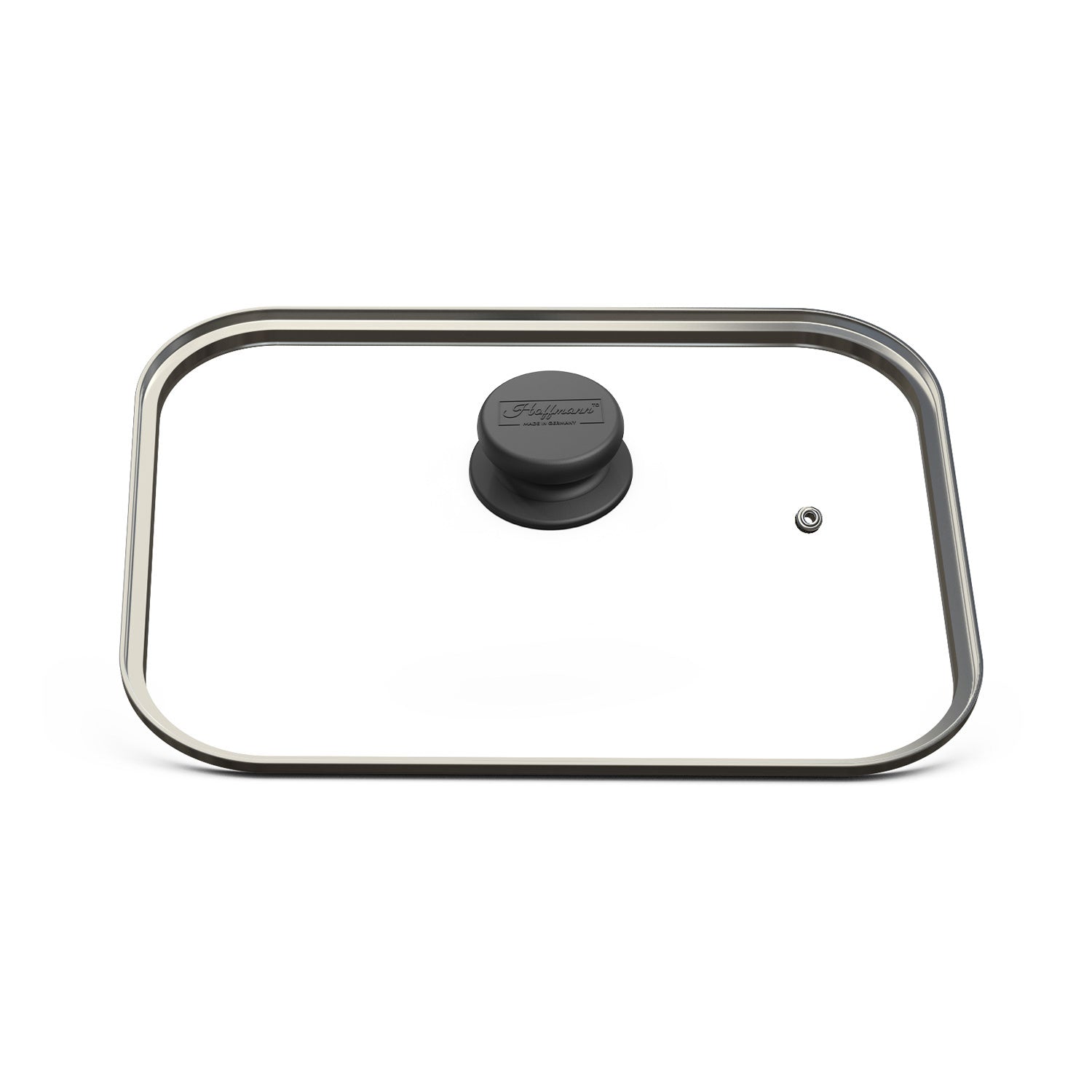 "Ein Sicherheitsglasdeckel aus Edelstahl, speziell für den Einsatz bei einem Bräter, der für sicheren und zuverlässigen Schutz sorgt."