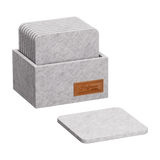 Stilvolle Untersetzer 10x10 cm I 10 Stück in Aufbewahrungsbox hellgrau