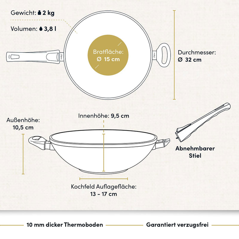 Wokpfanne Ø 32 cm I Deckel optional