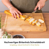 Brotzeit-Sparset I Schneidebrett aus Birkenholz I Brotmesser