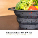 Faltsieb mit robusten Edelstahlring