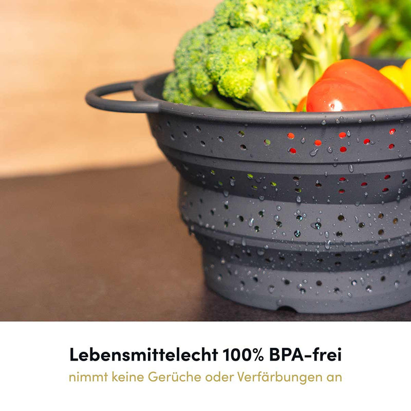 Faltsieb mit robusten Edelstahlring