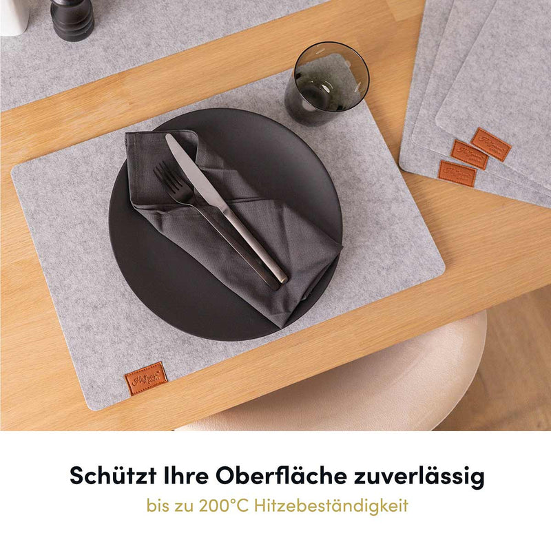 Hochwertige Platzsets hellgrau (6 Stück)