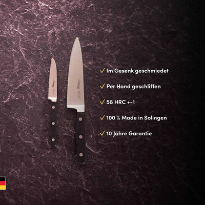 Das hochwertige 2-teilige Messer-Sparset bietet vielseitige Vorteile und ist die perfekte Wahl für präzises Schneiden und effiziente Küchenarbeit.

