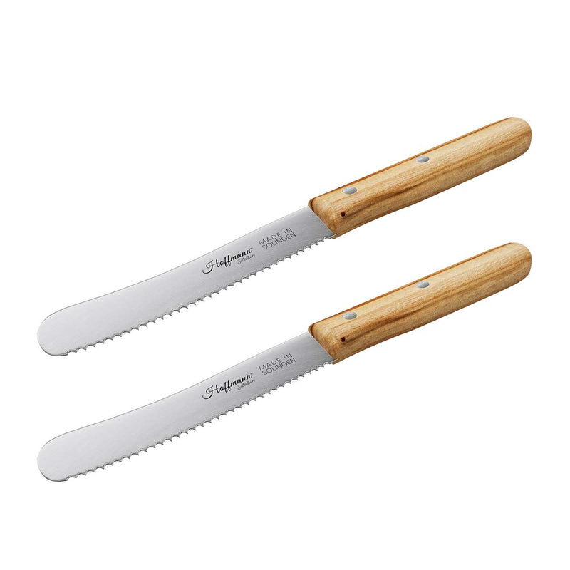 Das Hoffmann Buckelsmesser 2er-Set mit Buchenholzgriffen bietet dir zuverlässige Schneidqualität im Doppelpack – klassisch, langlebig und stilvoll.