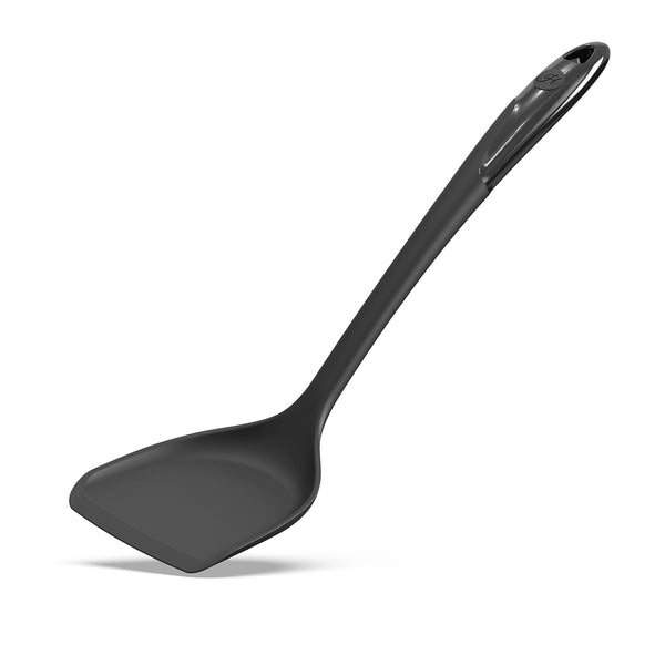 Die Pfannenschaufel aus der HoffmannSelection ermöglicht dank ihres ergonomischen Designs und der robusten Bauweise ein müheloses Wenden und Portionieren von Speisen in der Pfanne.
