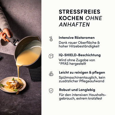 Stieltopf mit 2 Ausgießern | STONIQ | PFAS-FREI
