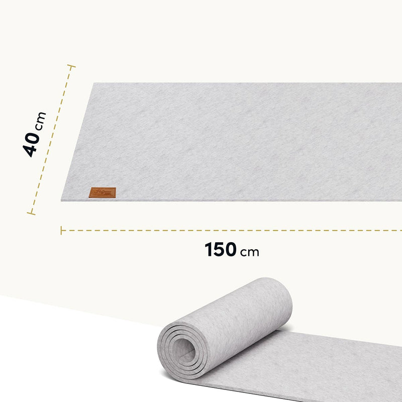 Eleganter Tischläufer 100x30 cm oder 150x40 cm hellgrau