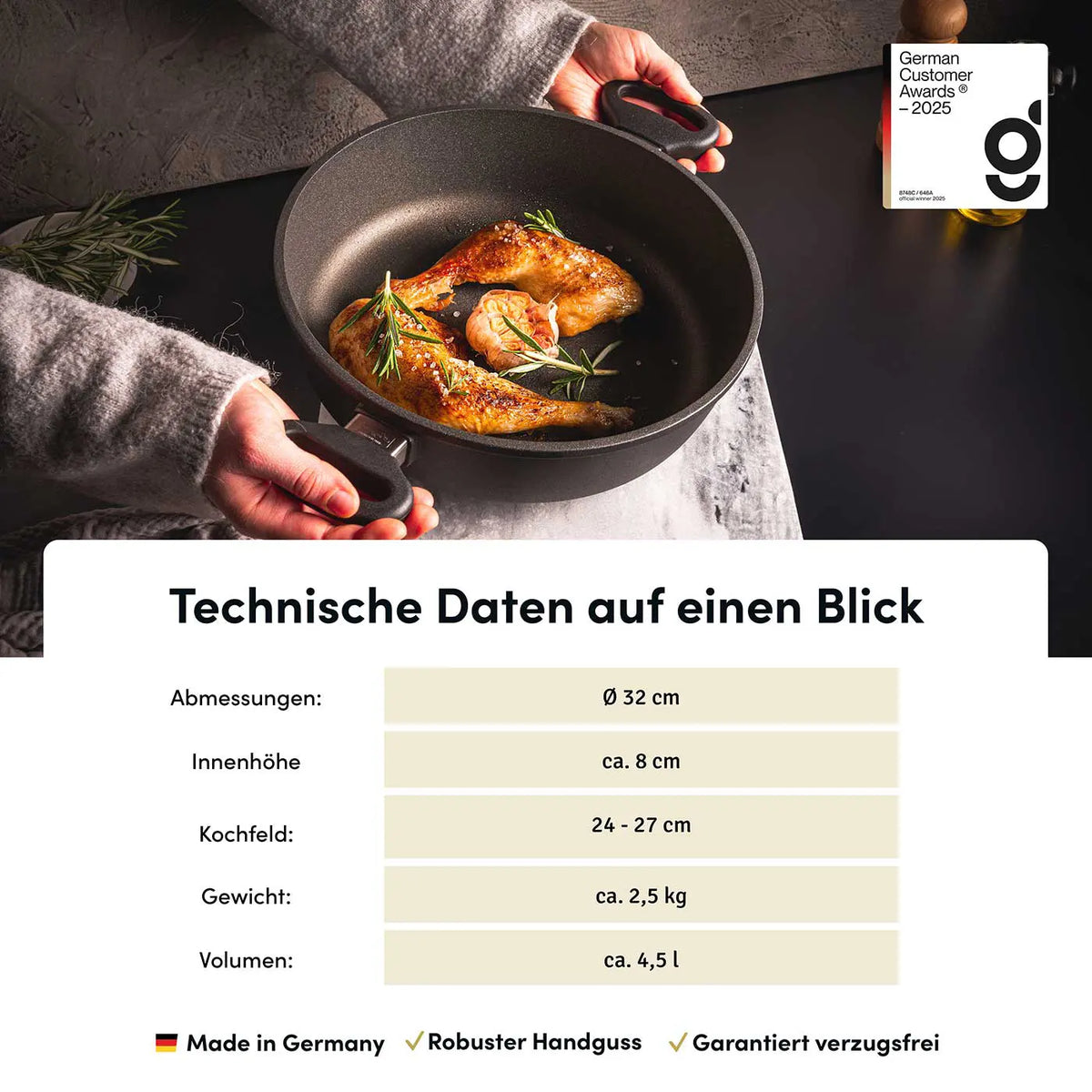 Schmorpfanne & Bräter | STONIQ | 32 cm PFAS-Frei