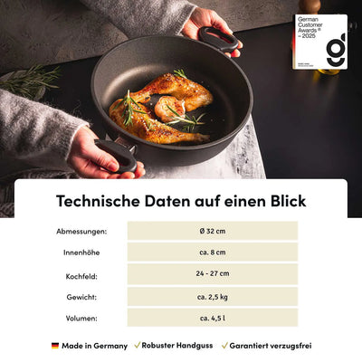 Schmorpfanne & Bräter | STONIQ | 32 cm PFAS-Frei