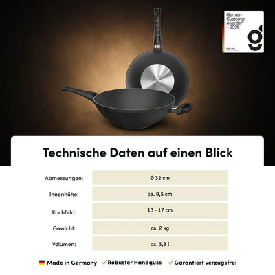 Wokpfanne Ø 32 cm | STONIQ | PFAS-FREI