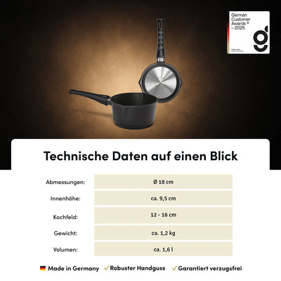 Stieltopf mit 2 Ausgießern | STONIQ | PFAS-FREI