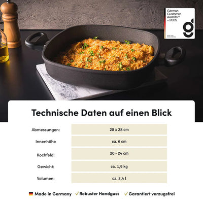 Schmorpfanne & Bräter eckig | STONIQ | PFAS-Frei