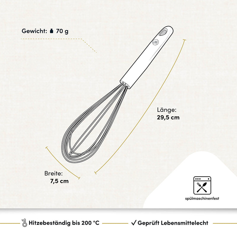 HENDI Schneebesen, Rührbesen, Ballonschneebesen, 7 dünne flexible Drähte, mit Aufhängöse, Geschirrspülmaschinengeeignet, 200mm, Edelstahl HENDI Schneebesen, Rührbesen, Ballonschneebesen, 7 dünne flexible Drähte, mit Aufhängöse, Geschirrspülmaschinengeeignet, 200mm, Edelstahl