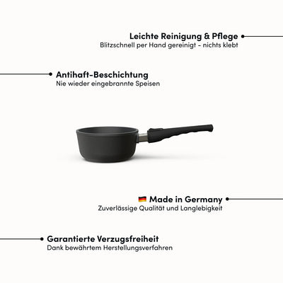 Stieltopf | Stielkasserolle Ø 16 cm | Deckel optional