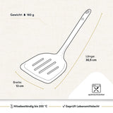 Pfannenwender XXL mit robustem Edelstahlkern