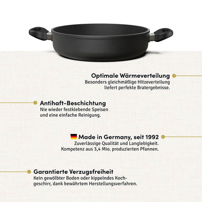Schmorpfanne / Bräter rund Ø 20-32 cm | Deckel optional